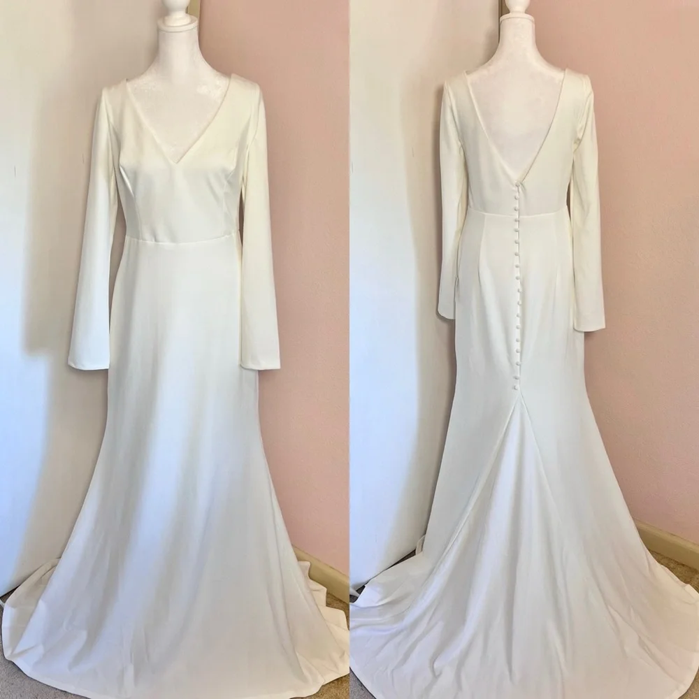 Lulus Feeling of Forever White Long Sleeve Mermaid Maxi Dress - Picture 2 of 14
